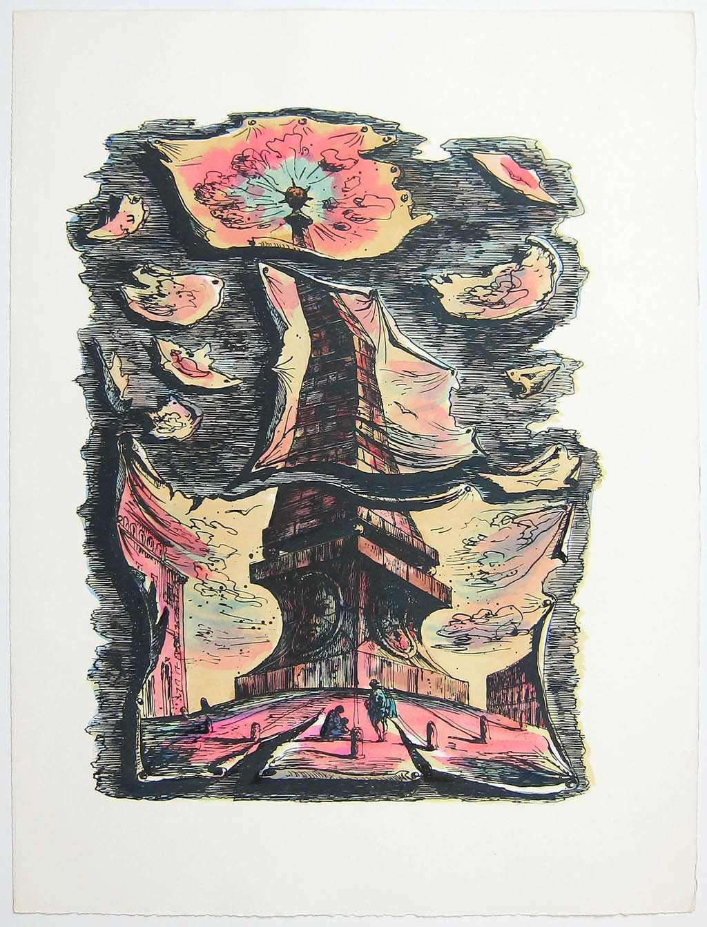 Eugene Berman - Viaggio in Italia - color lithograph - 1951 portfolio of lithographs and text